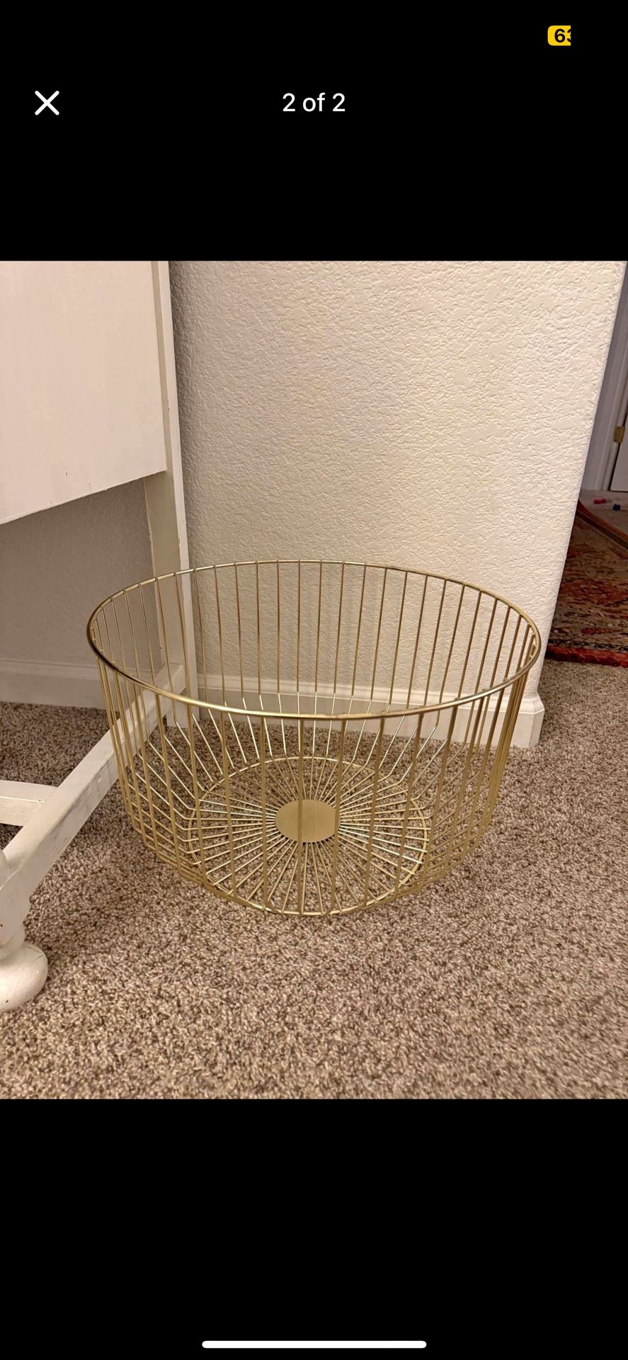 World market Gold Metal Basket