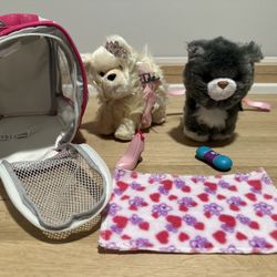 American Girl , cat, and dog