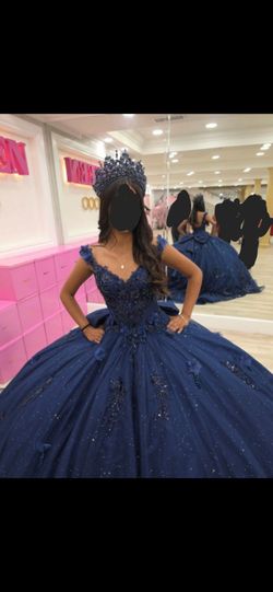 Navy Blue Quinceañera dress