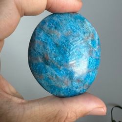 Super Blue Apatite Crystal Palm Stone 