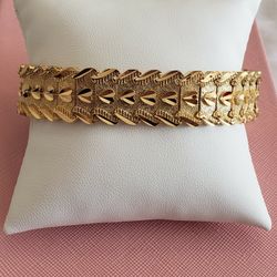 24k Gold Plated 21cm Long European Coin Style Retro Bracelet For Men