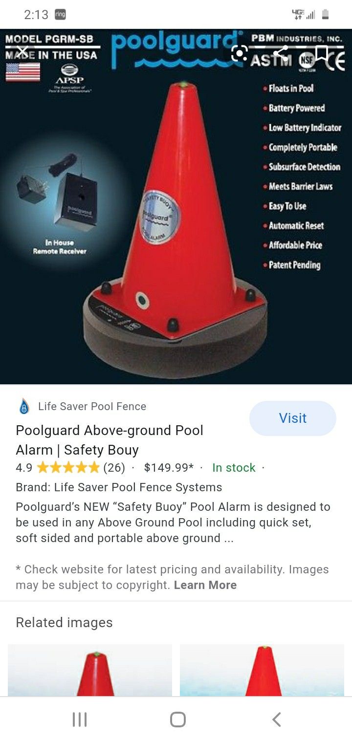 Pool safety alarm