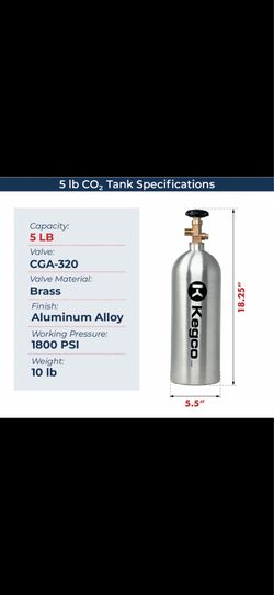 Kegco 5 lb. Aluminum CO2 Tank