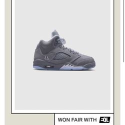 Air Jordan 5 Retro “Wolf Grey” GS - Size- 7Y
