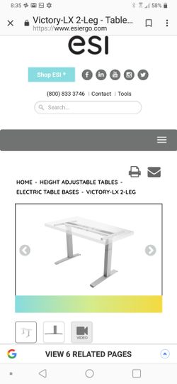 ESI sit to stand adjustable Height table base
