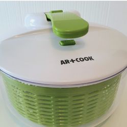 Salad Spinner AR+Cook 5 Quart.  Green And White