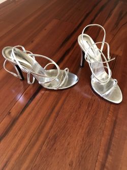Silver strapped high heel
