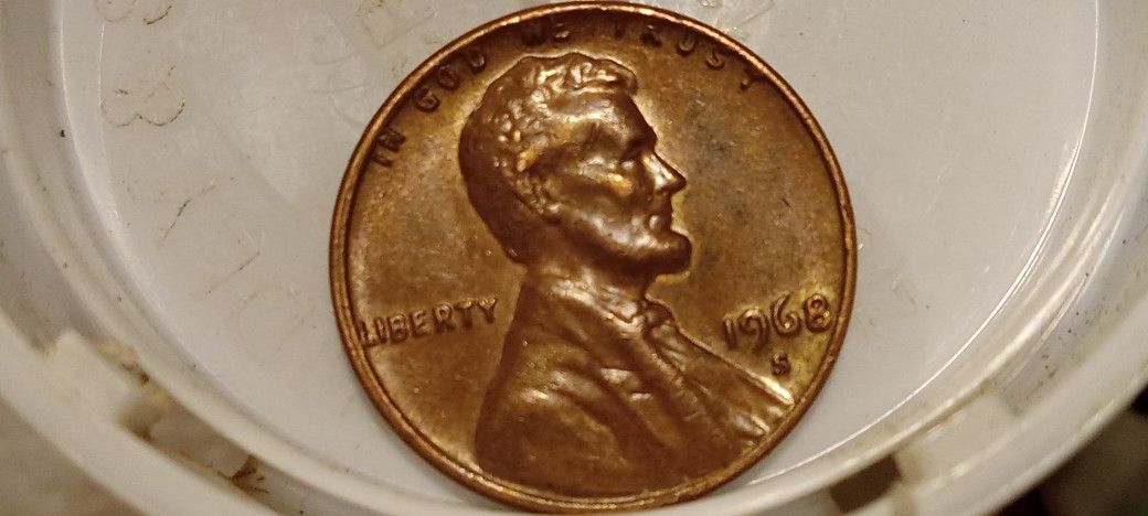 1968 S PENNY DDO RPM, OFF CENTER STRIKE