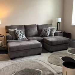 Chaise Couch and Ottoman 