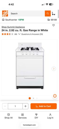 Summit Appliance 24 in. White Gas Range