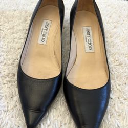 Leather  Black Heels 