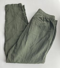 Women’s Old Navy Linen-blend Drawstring High waisted Arugula Olive Green Pants, S