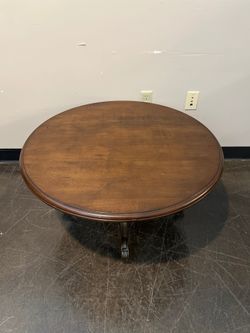 Round Wood Pedestal Coffee Table