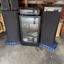 Technics Stereo Dble Cassette Player Ed-TR180 With 5 Technics Speakers 