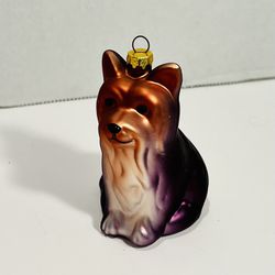 Beautiful Yorkshire Terrier Resin Dog Christmas Ornament Pet Holiday Yorkie