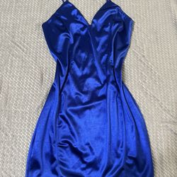 Night Satin Royal blue Dress 