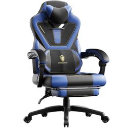 Dowinx Gaming Chair with Footrest,Big and Tall Game Chair for Heavy People, Gamer Chair with Massage Lumbar Support,Ergonomic Computer Gaming Chair fo