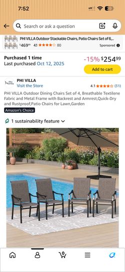 Outdoor Dining Chairs Set of 4