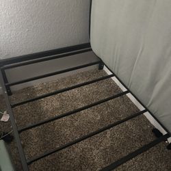 Twin Mattress And Metal Frame 