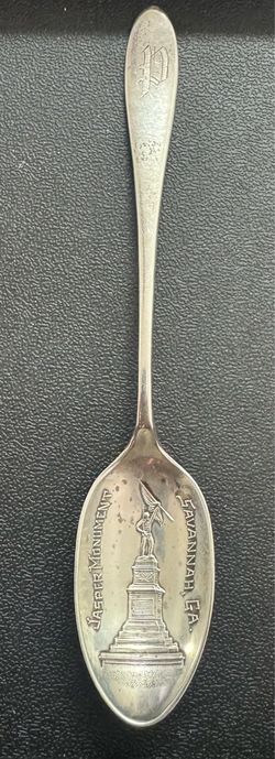 VintageSterling .925 Silver Spoon “Jasper Monument” Savanna, GA “P” Monogram