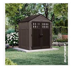 Suncast 6 ft. W x 5 ft. D Plastic Resin Storage Shed with Floor (34 sq. ft.) in Dark Taupe (Gray)