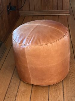 Moroccan leather poof New $50.00