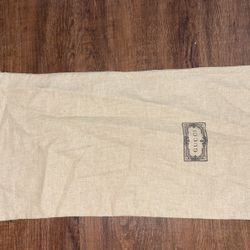 Authentic GUCCI Drawstring Dust Bag Tan Black 8.5x17"