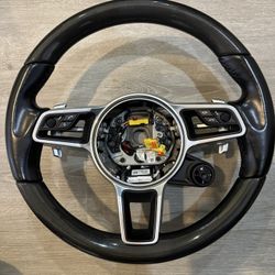 USED PORSCHE CARBON FIBER STEERING WHEEL