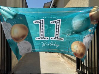11th birthday banner, sash and crown