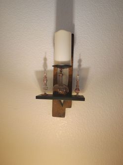 Set of 2 Rustic Metal Wall Sconce with Shelf