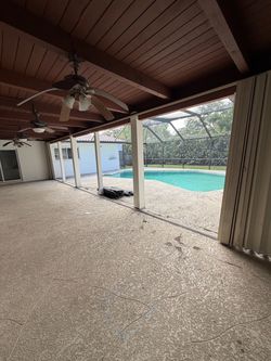 Accordion Hurricane shutters for back yard patio.
