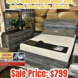 4pcs queen bedroom set