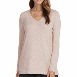 Matty M - Ladies V-neck Tunic Top, Pink