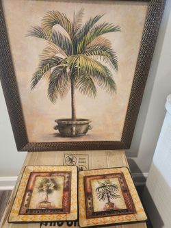 Tropical Palm Tree Framed Print Sets