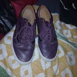 Purple Leather Vans 