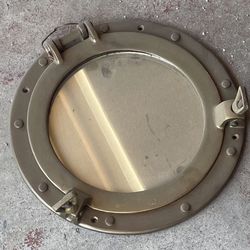 Vintage Brass Port Hole Mirror