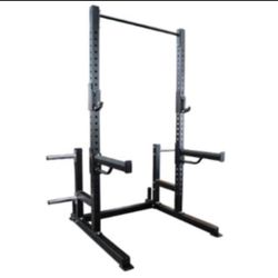 Squat Rack, Weights, Bench and Bar