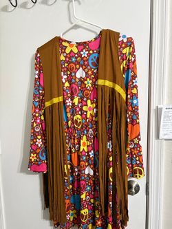 Halloween Adult Peace and Flower Hippie costume