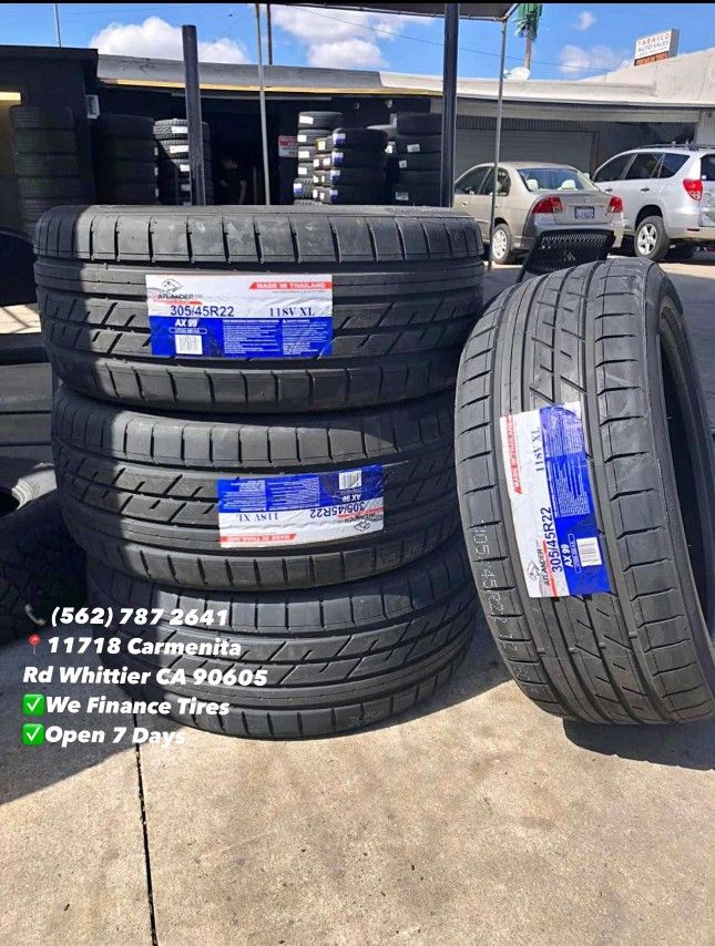 305/45R22 Atlander New Set of Tires Installed and Balanced Set de Llantas Nuevas Instaladas y Balanceadas