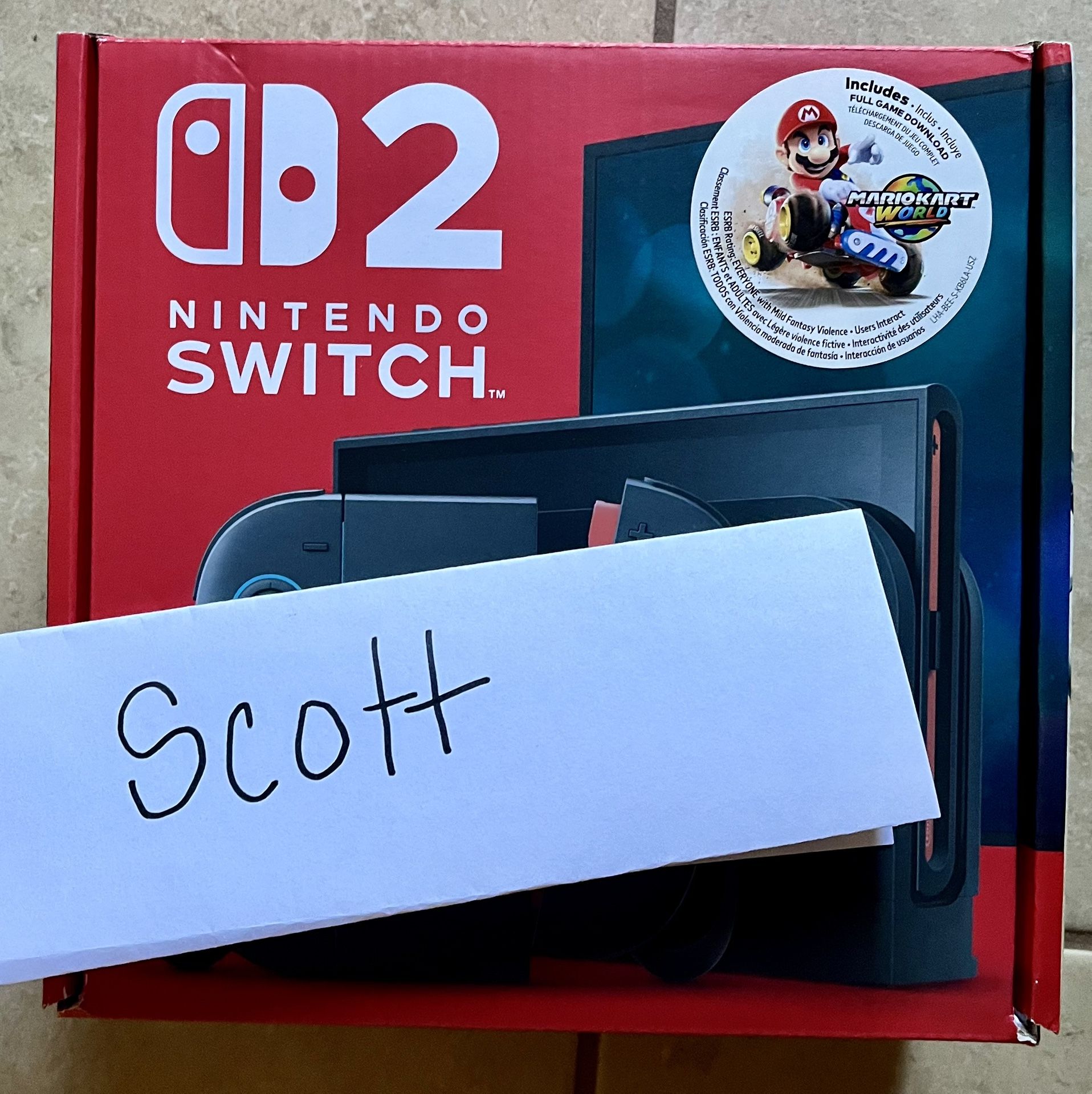 Nintendo Switch 2 Mario Kart World Bundle New Unopened Factory Sealed
