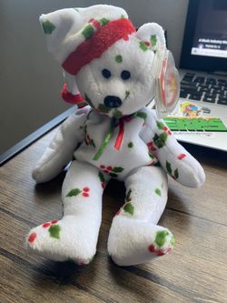 Rare 1998 Holiday Teddy TY Beanie Baby With Tag Error