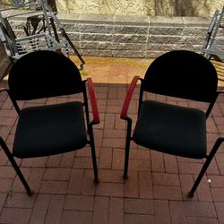 Two Modern Chairs - Black & Red