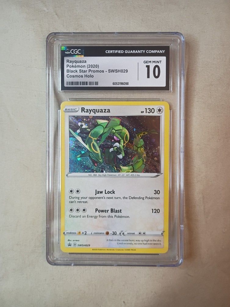 Rayquaza SWSH029 Black Star Promo Cosmos Holo CGC Gem Mint 10