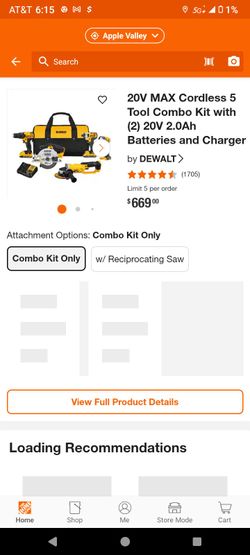 DeWalt 5 piece tool kit