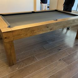 8’  Parsons White Oak Pool Table Restoration Hardware Model  Limited Time Special, Finance It At $325 A Month 
