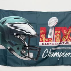 Philadelphia Eagles Midnight Green Helmet Super Bowl Champions 3x5 Ft Flag