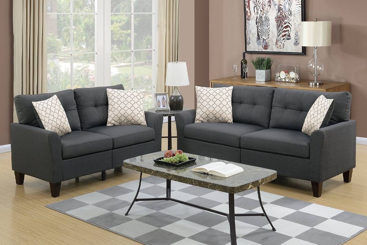 Gray Sofa And Love Seat Set