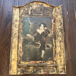 Thomas Lawrence The Red Boy Victorian Style Reclaimed Wood Wall Art Rustic 20"