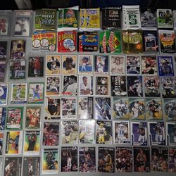 SPORTS CARDS LOT WITH UNOPENED PACKS GRADED CARDS