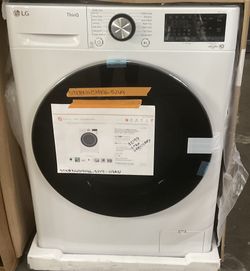 New In The Box Lg 24 In W 2.4 Cu Ft SMART All-In One Compact Front Load Washer & Ventless Dryer Combo in White With Steam